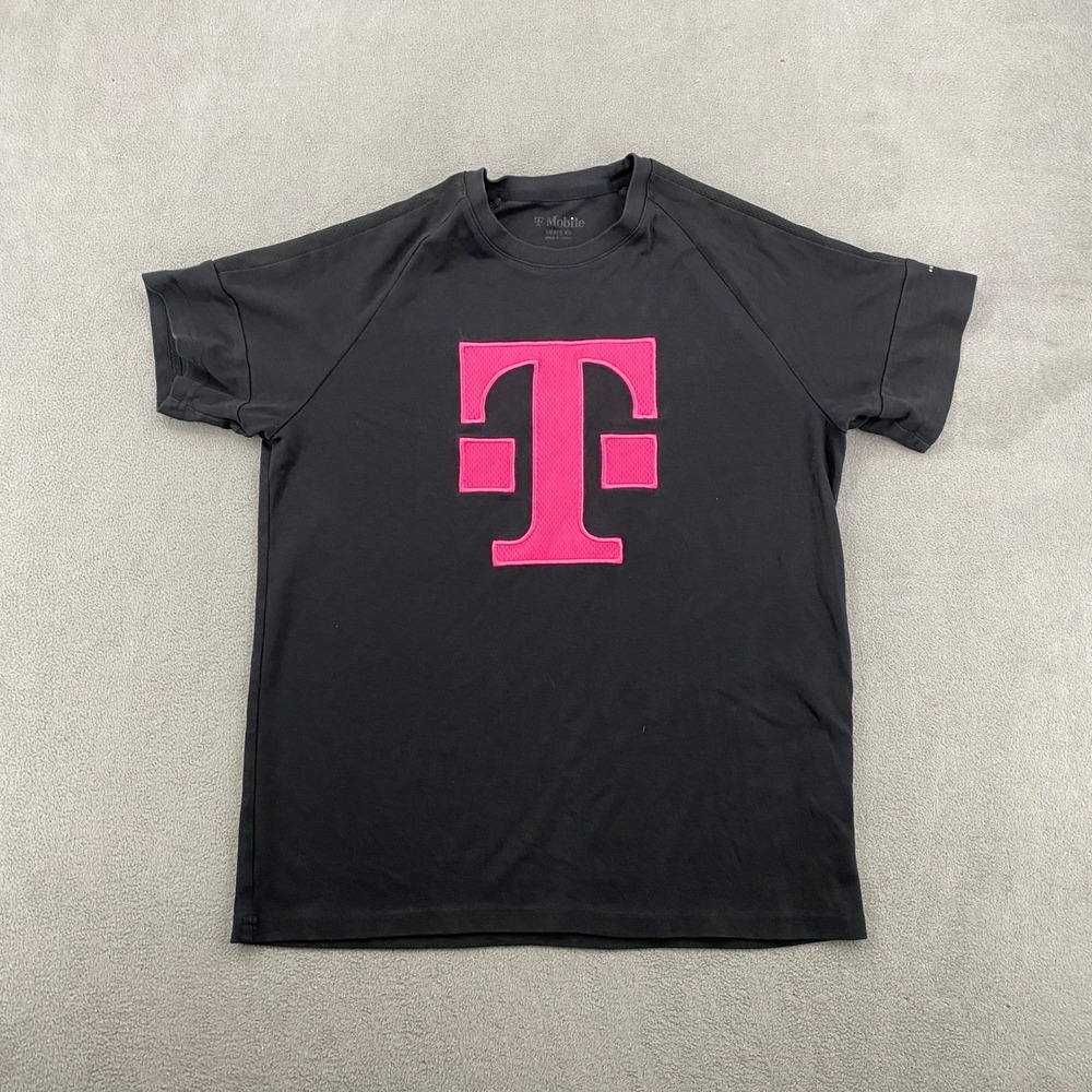 T-Mobile Mens XS Black Magenta Logo Team of Experts Utah Employee Uniform Shirt